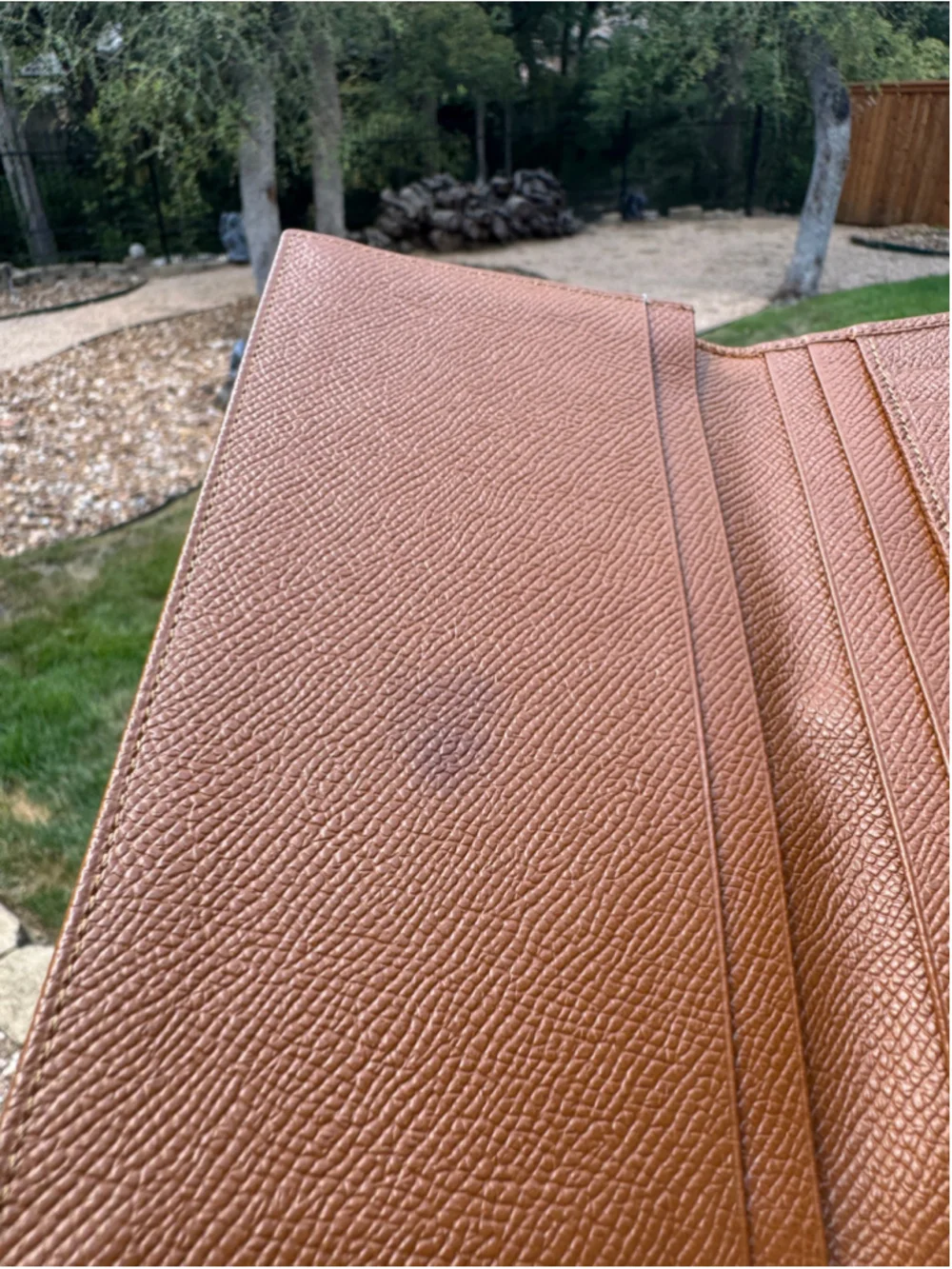 Bvlgari Tan Embossed leather Long Wallet